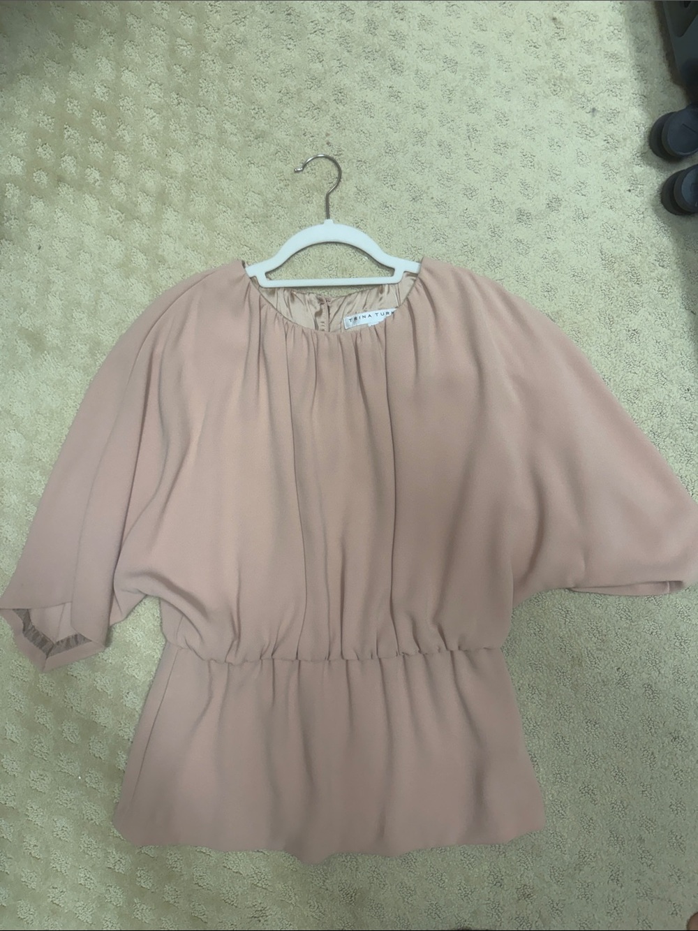 Trina Turk Gathered Waist Blouse in Pink Size Medium